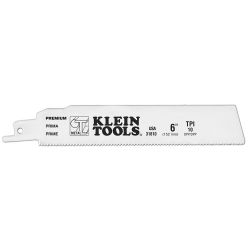 Reciprocating Saw Blades - Available in a variety of length and teeth per inch options, Klein Tools’ line of reciprocating saw blades feature bi-metal construction that gives heat and wear resistance for a long cutting life. Additionally, the blades feature fast and smooth cutting action and shock resistant teeth that resist strippage.