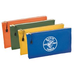 5140 Zipper Bags, Canvas Tool Pouches Olive/Orange/Blue/Yellow, 4-Pack