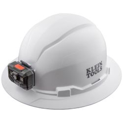 60406RL Hard Hat, Non-Vented, Full Brim with Rechargeable Headlamp, White