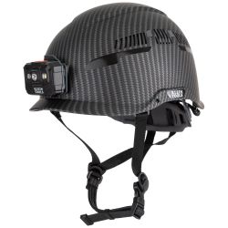 60517 Safety Helmet, Premium KARBN™ Pattern, Vented, Class C, Headlamp