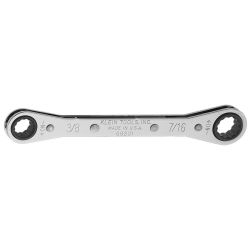 Ratcheting Box Wrenches - Klein Tools offers several varieties of ratcheting wrenches, all of which are great for working in confined spaces and on long studs. The wrenches allow for simple reverse ratcheting, and many feature different sizes at each end to reduce the number of tools you need to carry.