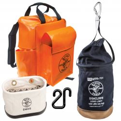 Lineman Bucket Bags &amp; Accessories - Klein buckets and accessories have been recognized for decades for their durability and dependability. They are built for strength to handle professional wear and tear, meaning they can stand up to tough jobsite conditions. With various size and shape options, Klein is guaranteed to have the bucket that will fit your needs.