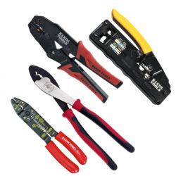 Crimping Tools - Klein Tools has All-in-One Crimpers that also Cut and Strip, Crimpers that are designed to wok in confined spaces, Modular Crimpers, and more, both in Standard design and as Ratcheting Crimper. Whatever your Wire Crimping Tools or Cable Crimping Tools needs, Klein has the Crimpers professionals demand to get the job done.