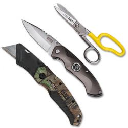 Knives &amp; Cutting Tools - Klein provides a wide range of knives, scissors and other cutting tools for professional applications across all trades.