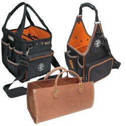 Tool Totes - Klein Tools' Tool Totes come in variety of unique sizes and pocket arrangements to suit your needs. With shoulder strap pouches, bucket bags and everything in between, you can be sure there will be a tote that works on your specific jobsite. All totes have easy-to-access openings, meaning your tools are never far away. Made of strong materials to hold up to the elements, these totes are sure to be the perfect addition to your Klein Tools collection.